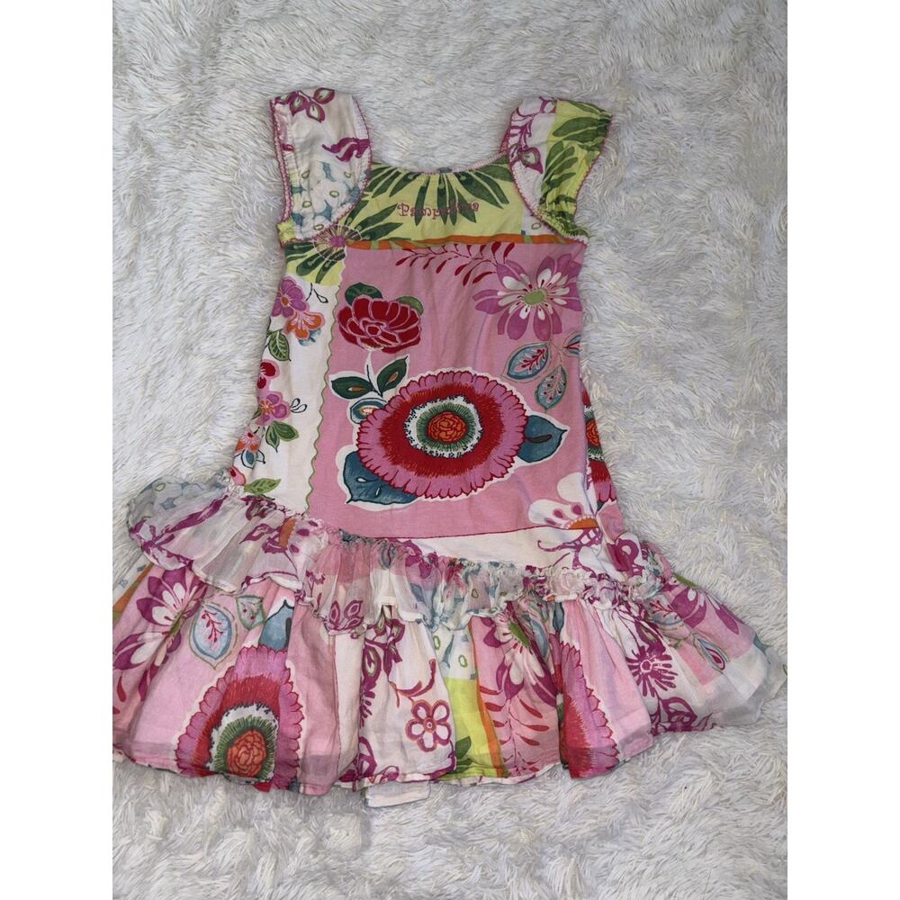 Pampolina girls sz. 110 beautiful, colorful ruffle summer dress. *Nt flaw**
